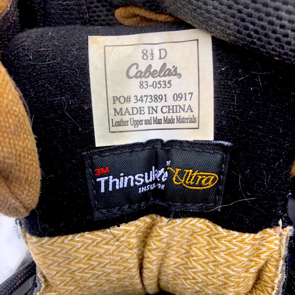 Cabelas hiking boots.